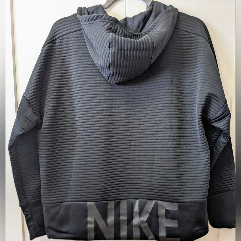 NIKE, Dri-Fit, Full Zip Hoodie, Black, Size Large.